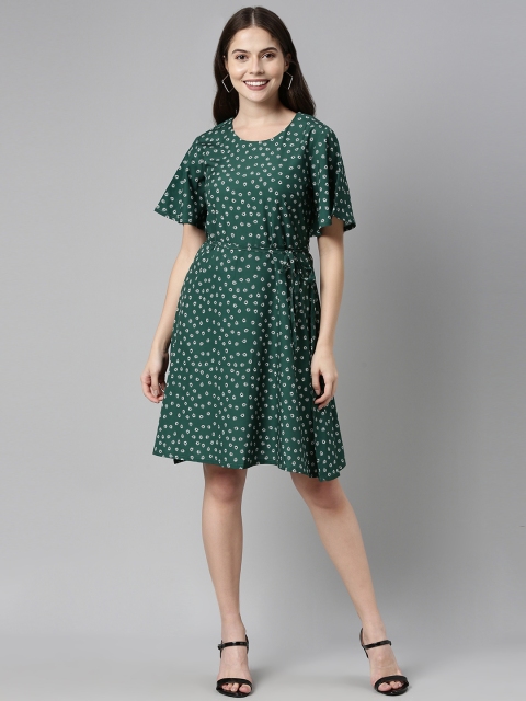

AHIKA Green Floral Georgette Dress