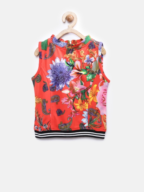 

Tiny Girl Red Floral Print Top