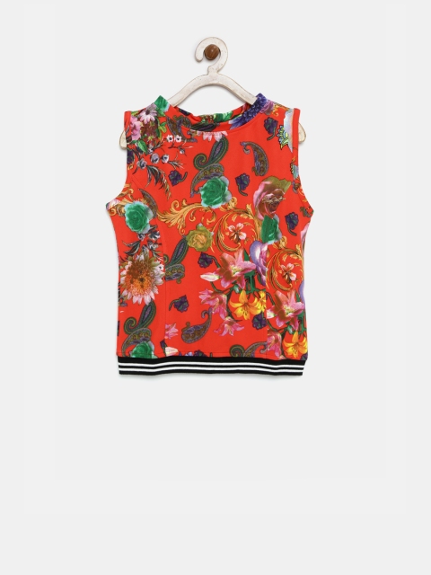 

Tiny Girl Red Floral Print Top