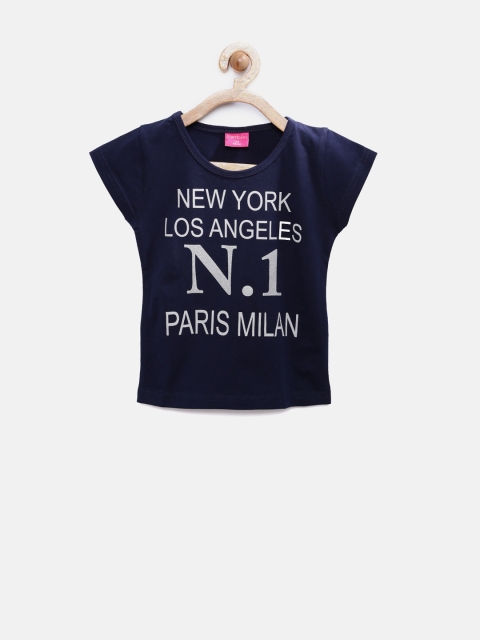 

Tiny Girl Navy Printed Top, Navy blue
