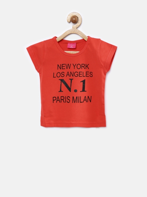 

Tiny Girl Red Printed Top