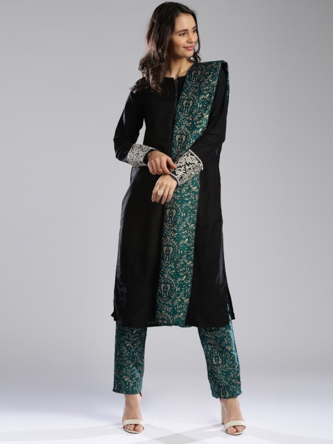 

IMARA by Black & Green Printed Kurta with Trousers & Dupatta