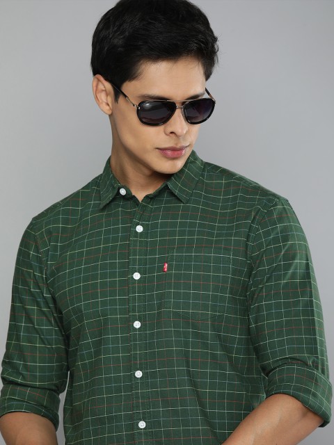 

Levis Green Tattersall Checked Pure Cotton Casual Shirt