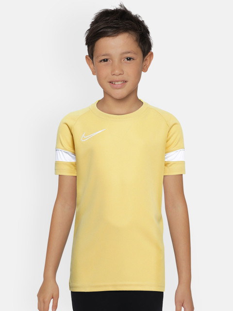 

Nike Kids Yellow Solid Soccer Dri-Fit T-shirt