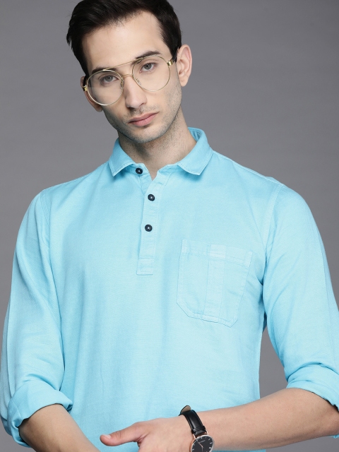 

Ethnix by Raymond Men Blue Chest Pocket Kurta