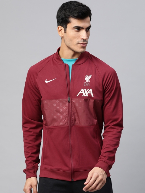 

Nike Men Maroon Geometric Print Liverpool F.C ANTHEM Sporty Jacket