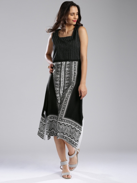 

IMARA Women Black & White Printed Maxi Dress