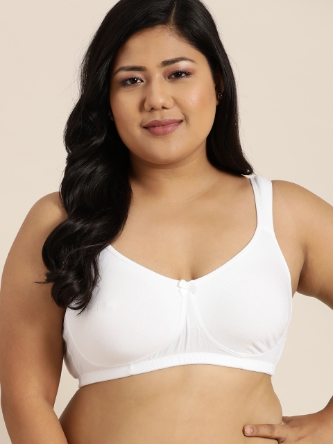 

Sztori Plus Size White T-shirt Bra Full Coverage