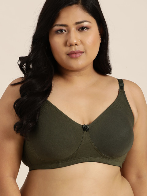 

Sztori Plus Size Olive Green Everyday Bra Medium Coverage