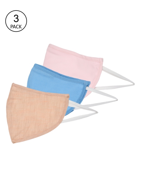 

Mast & Harbour Unisex Pack of 3 Solid Outdoor Masks, Blue