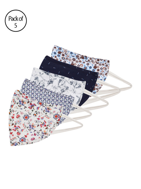 

Mast & Harbour Unisex Pack of 5 Printed Outdoor Masks, White