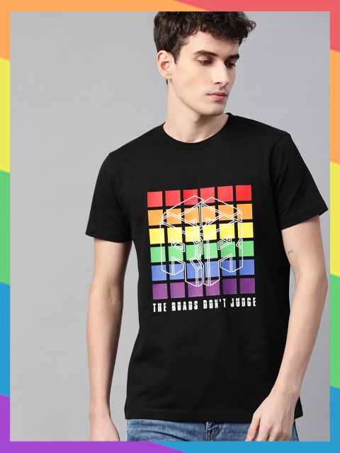 

Roadster Unisex Pride Black & White Pure Cotton Printed T-shirt