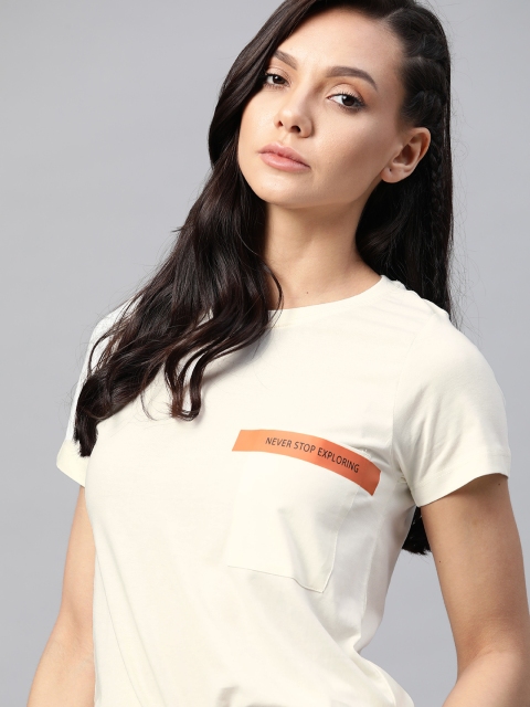 

Roadster Women Off White T-shirt