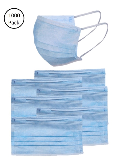 

OOMPH Unisex Pack Of 1000 Blue Solid 3-Ply Surgical Mask