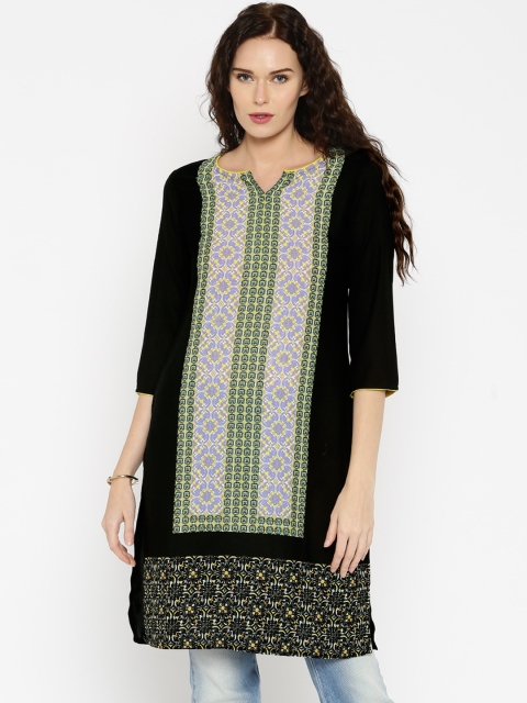 

IMARA IMARA Women Black Printed A-Line Kurta