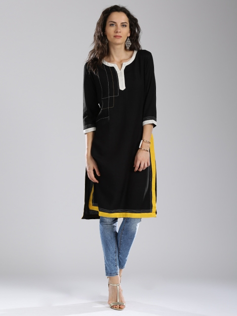

IMARA Black A-Line Kurta