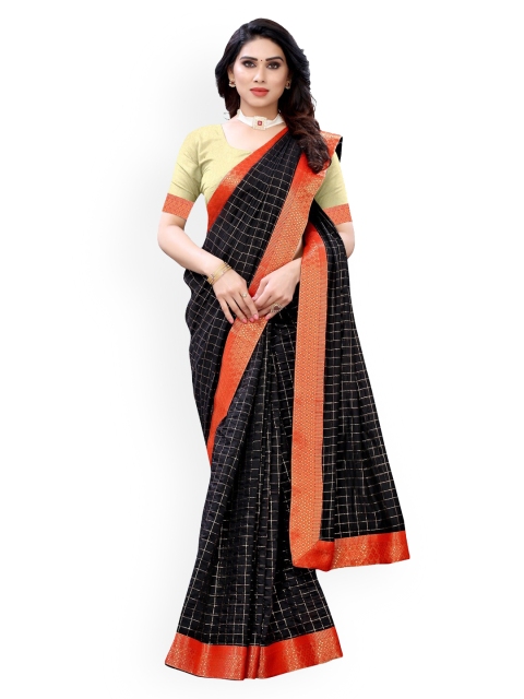 

KALINI Black Checked Saree