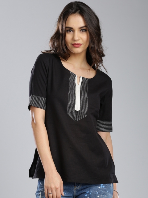 

IMARA Women Black Solid Top