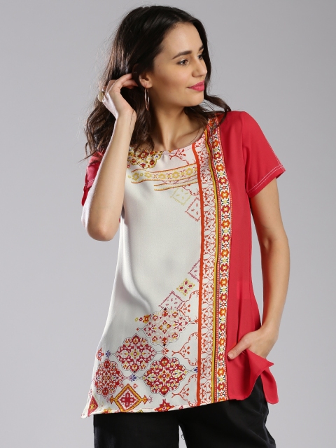 

IMARA Women White Printed Top