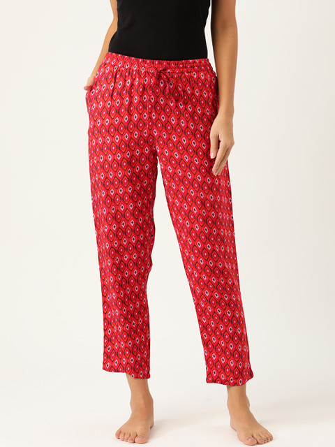 

ETC Women Red & Green Ethnic Printed Lounge Pants