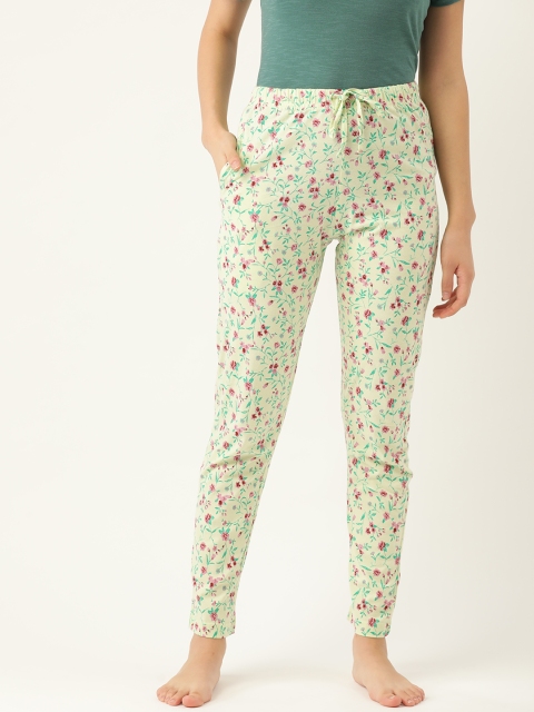 

ETC Women Green & Pink Floral Print Lounge Pants
