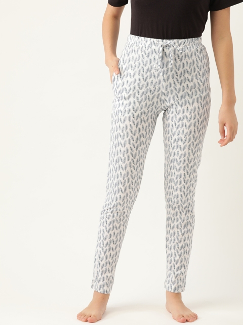 

ETC Women White & Grey Print Lounge Pants