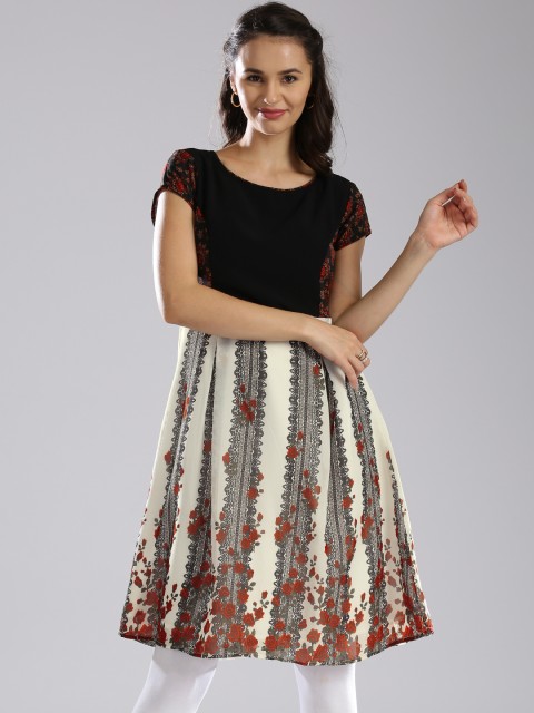 

IMARA Black & White Floral Print Tunic