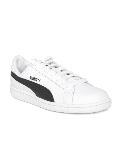 

PUMA Men White Smash Leather Sneakers