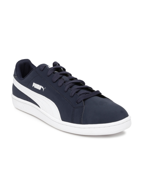 

PUMA Men Navy Smash Buck Sneakers, Navy blue