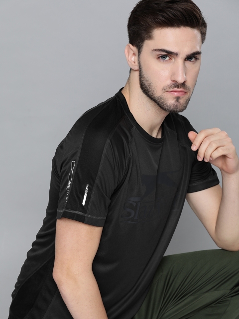 

Slazenger Men Charcoal Grey Brand Logo Printed T-shirt