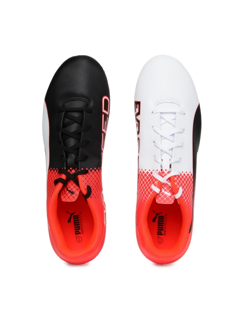 

PUMA Men White & Orange Printed evoSPEED 5.5 Football Shoes
