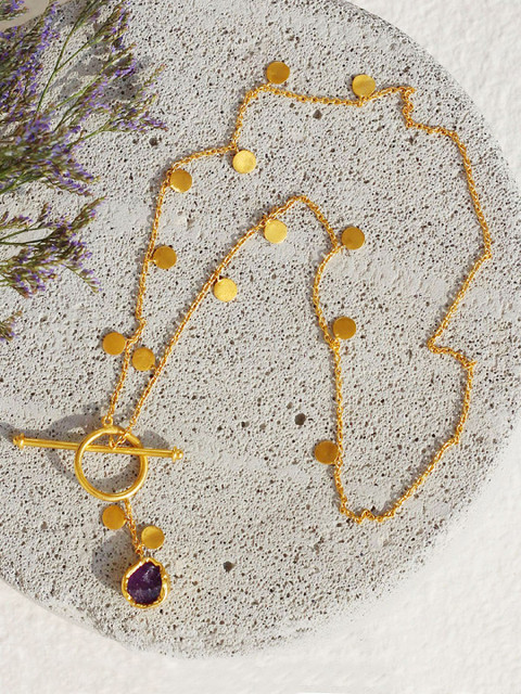 

Amaltaas Purple Brass Gold-Plated Handcrafted Necklace