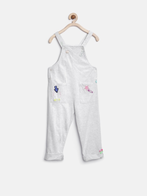 

Gini & Jony Girls Grey Melange Jumpsuit with Appliques