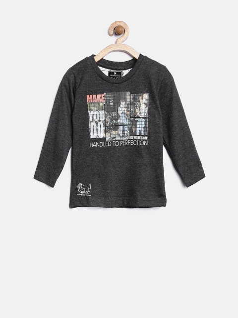 

Gini & Jony Girls Charcoal Grey Printed T-shirt