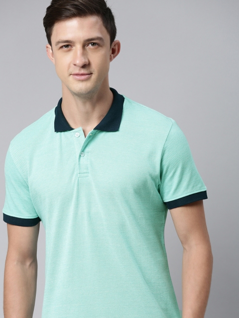 

Mast Harbour Men Blue Polo Collar Pure Cotton T-shirt