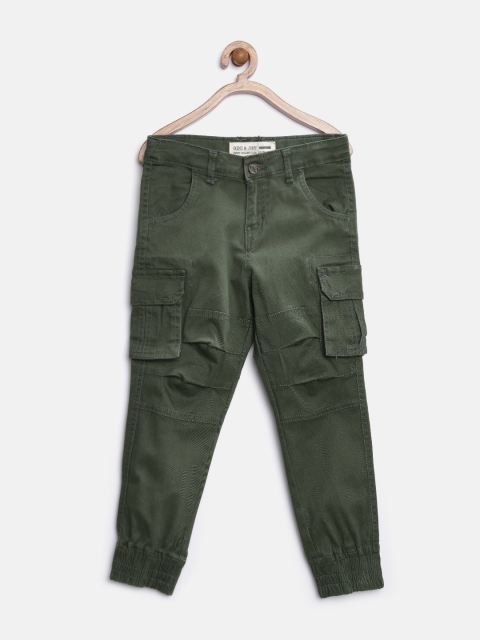 

Gini & Jony Boys Olive Green Slim Joggers Fit Cargo Trousers