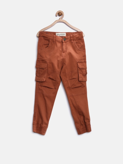 

Gini & Jony Boys Rust Brown Slim Cargo Trousers
