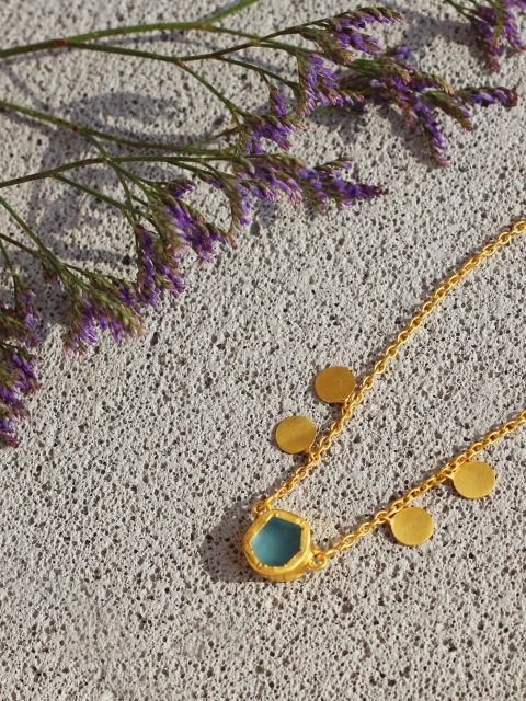 

Amaltaas Gold-Plated Blue Gold-Plated Handcrafted Necklace