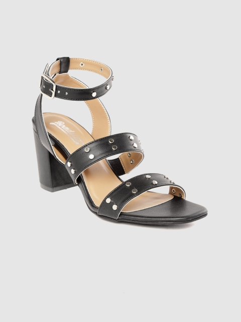 

Roadster Women Black Embellished Mid-Top Block Heels
