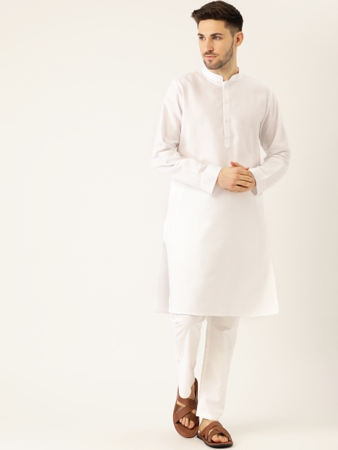 

Molly & Michel Men Off-White Pure Cotton Solid Kurta with Pyjamas