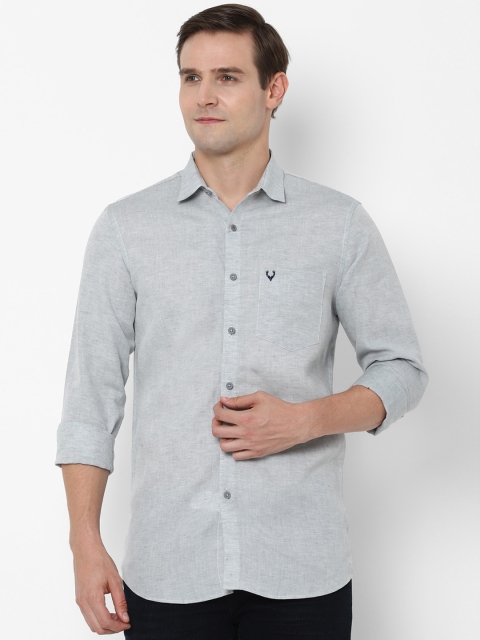 

Allen Solly Men Grey Slim Fit Solid Casual Shirt