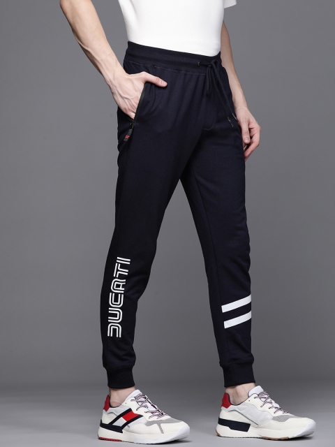 

Ducati Men Navy Blue Brand Logo Print Joggers