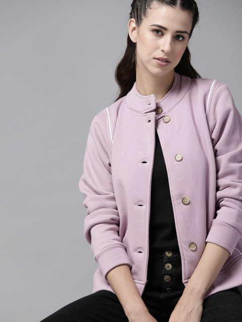 

Roadster Women Lavender Solid Tailored Jacket