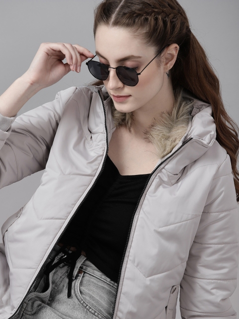 

Roadster Women Grey Solid Parka Jacket