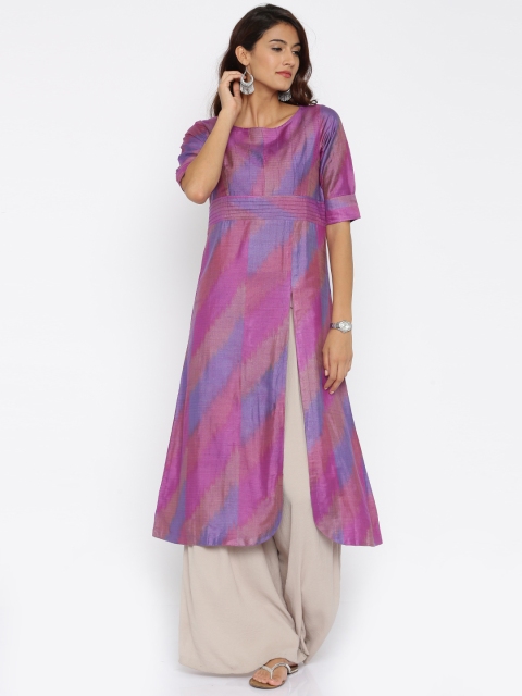 

Anouk Women Purple Printed A-Line Kurta