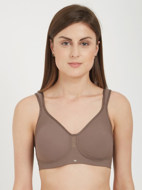 

Soie Brown Solid Non-Wired Non Padded Minimizer Bra CB-328WAFFLE