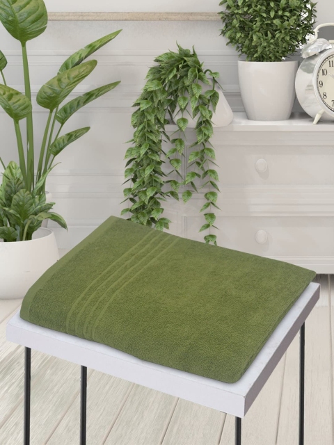 

BIANCA Olive Green Solid Pure Cotton Bath Towel