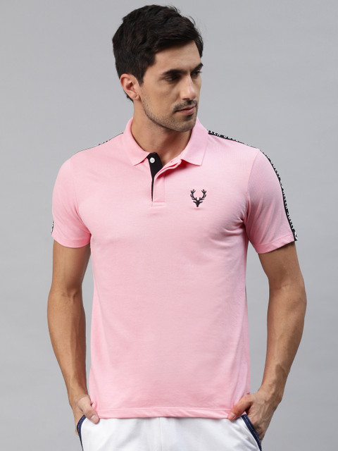 

Allen Solly Sport Men Pink Solid Polo Collar T-shirt