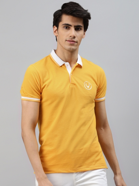 

Allen Solly Sport Men Mustard Yellow Solid Polo Collar T-shirt