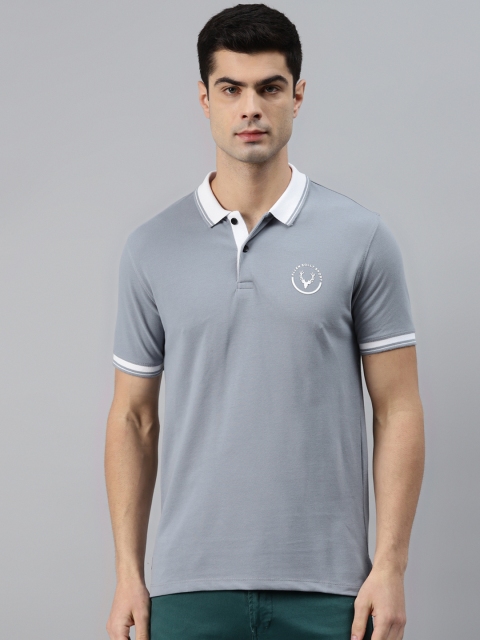 

Allen Solly Sport Men Grey Solid Polo Collar T-shirt